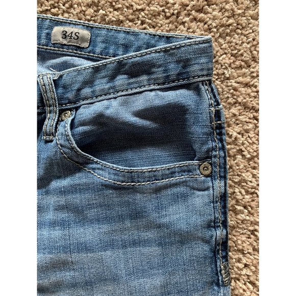 BKE Jeans Men Size 34S Medium Wash Blue Derek Straight Leg Denim 34x26 - Picture 6 of 14